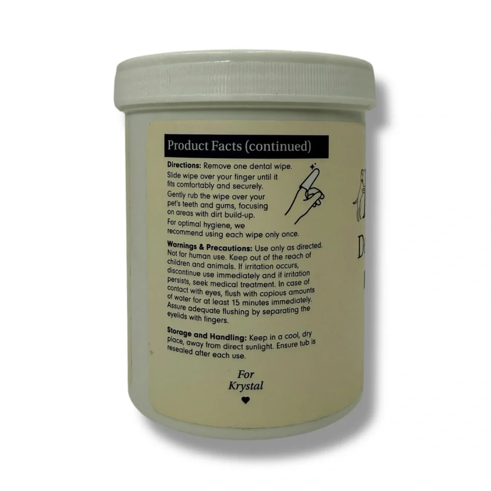PetLab Co Dental Finger Wipes for Dogs‎ & Cats Fresh Breath Teeth Cleaner 30ct